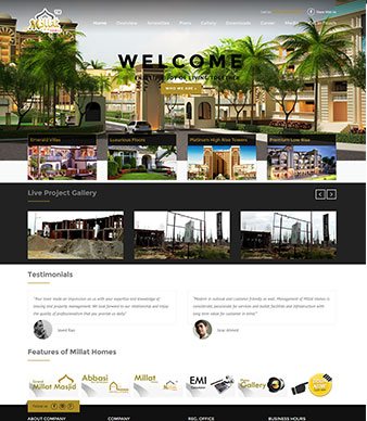 VP Soft Vision Portfolio of website of millathomes