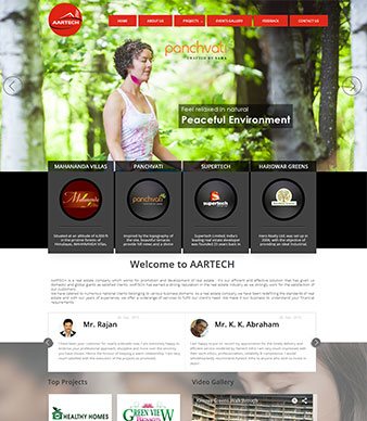 VP Soft Vision Portfolio of website of Aartech Infra