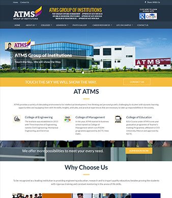 VP Soft Vision Portfolio of website of atmscollege